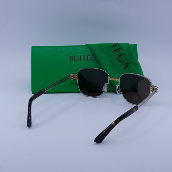 Bottega Veneta BV1380S 001 Square Sunglasses - Silver/Brown - Picture 11 of 11